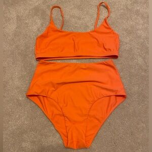 Mikoh Set (Bright Coral) Sz. L Kumu Top and Sz. XL Lami Bottom (Sold as Set)
